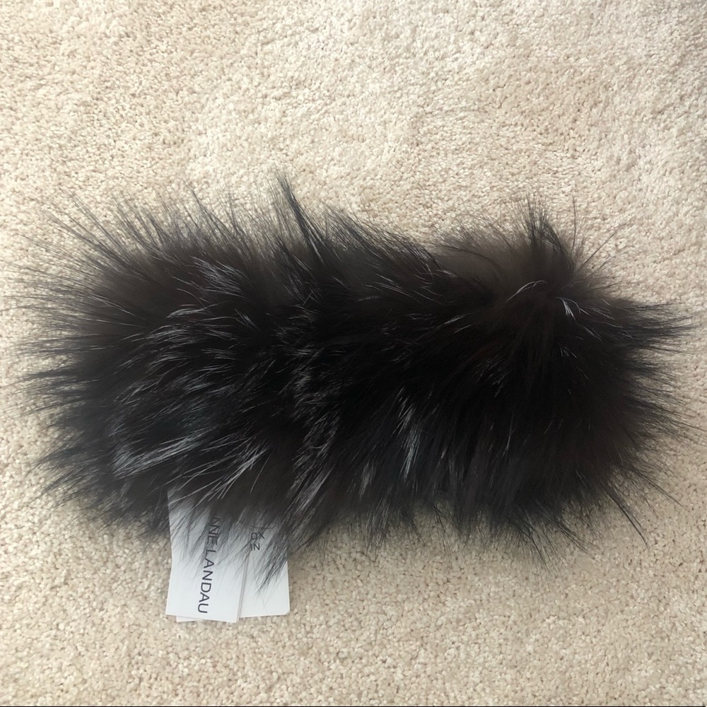 Adrienne Landau fox fur neck scarf / headband